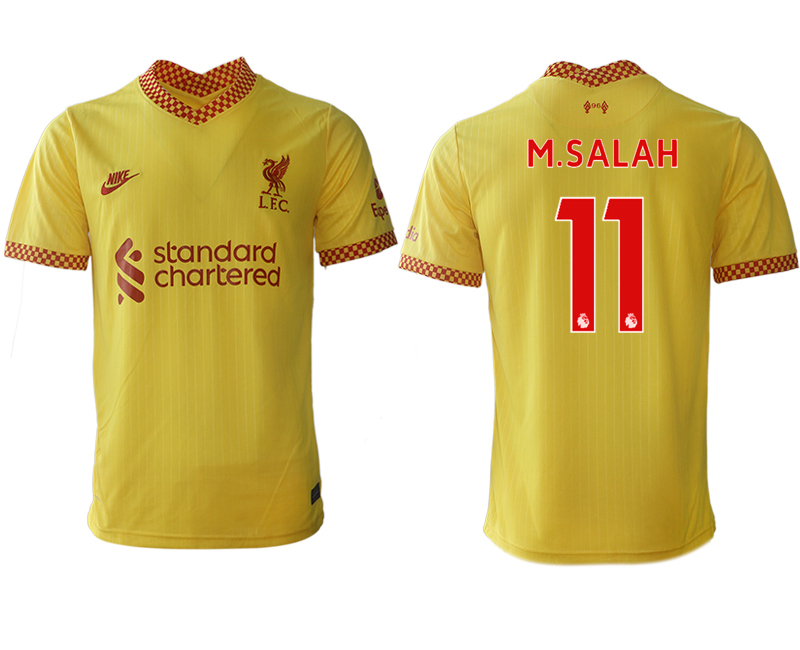 Men 2021-2022 Club Liverpool Second away aaa version yellow #11 Soccer Jersey